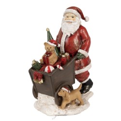 Babbo con Regali e Cagnolino 12x8x15cm