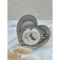 Icona Sacra Famiglia Cuore Personalizzabile 15,5x14,5 cm