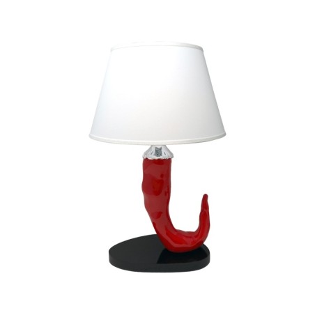 Lampada Peperoncino Rossa E Argento 
21x13 X H. 50