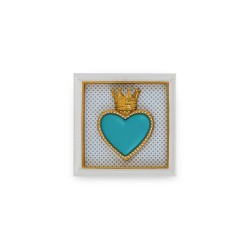 Cornice Quadrata Celeste con Cuore 12,5cm TON COEUR