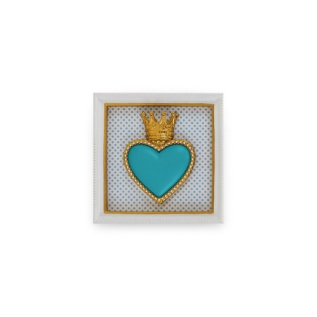 Cornice Quadrata Celeste con Cuore 12,5cm TON COEUR