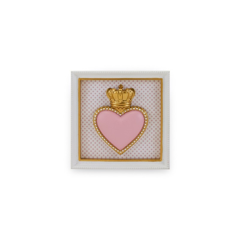 Cornice Quadrata Rosa con Cuore 12,5cm TON COEUR Cornice Quadrata Rosa con Cuore 12,5cm TON COEUR