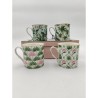 Set 4 Mug Tropical in Porcellana - Idea Regalo Unica