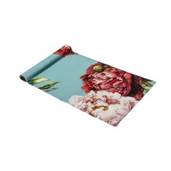 Runner Peonie Turchese 150x50cm - Eleganza per la tua Tavola