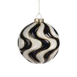 Sfera in Vetro Onde 10cm: Eleganza per il Tuo Natale