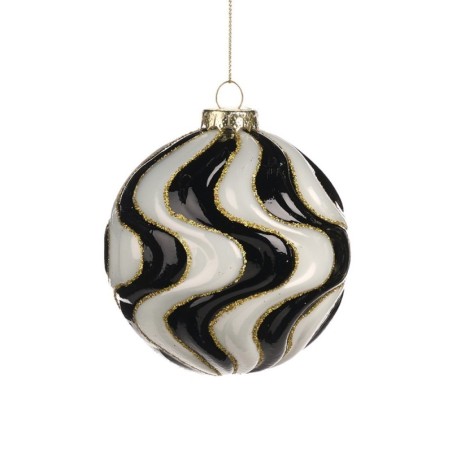 Sfera in Vetro Onde 10cm: Eleganza per il Tuo Natale