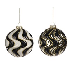 Sfera in Vetro Onde 10cm: Eleganza per il Tuo Natale
