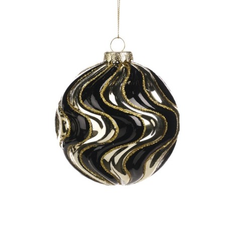 Sfera in Vetro Onde 10CM: Eleganza per il Tuo Natale
