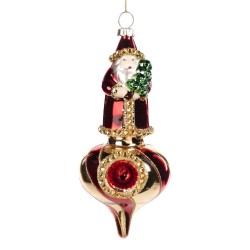 Santa in Vetro su Cipolla 15,5CM - Eleganza Natalizia Unica