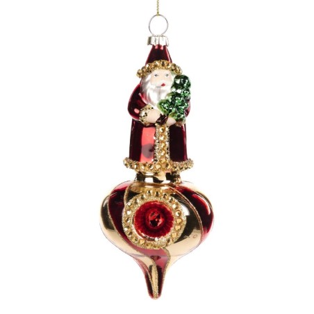 Santa in Vetro su Cipolla 15,5CM - Eleganza Natalizia Unica