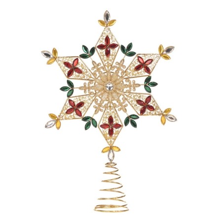 Puntale in Metallo Fiocco di Neve Gioielli 38CM