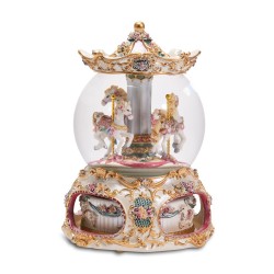 Carillon Globo Con Cavalli Doppio Movim. ø18 H.25Cm. Prestige