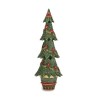 Albero H.32,5Cm. Verde Fiori Rossi X'Mas Trees