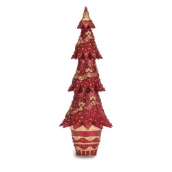 Albero H.43Cm. Rosso Fiori Oro X'Mas Trees