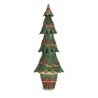 Albero H.43Cm. Verde Fiori Rossi X'Mas Trees