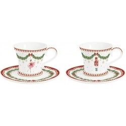 Set 2 tazzine caffè con piattini 80 ml MAGIE DE NOEL