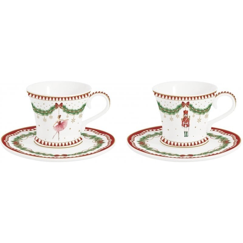 Set 2 tazzine caffè con piattini 80 ml MAGIE DE NOEL