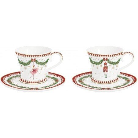 Set 2 tazzine caffè con piattini 80 ml MAGIE DE NOEL