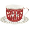 Tazza colazione con piattino in 400 ml CHRISTMAS FOLK