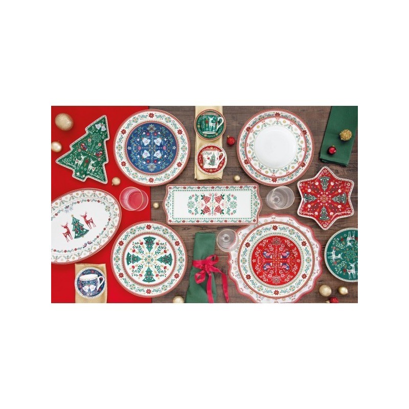 Servizio Piatti 18pz Christmas Folk Servizio Piatti 18pz Christmas Folk