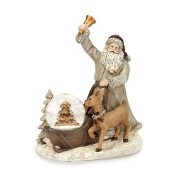 Snow Globe Babbo con Slitta 17x11x22cm