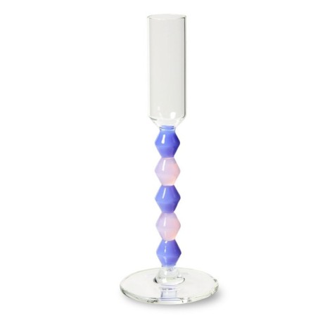 Candeliere H.18cm. Rosa E Azzurro Treasure