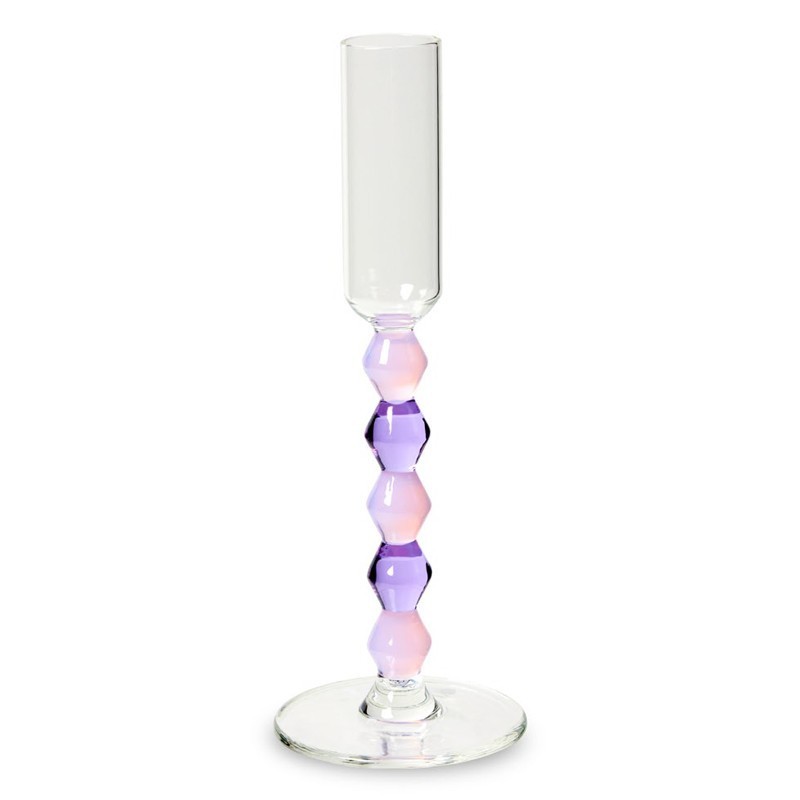 Candeliere H.18cm. Rosa E Viola Treasure