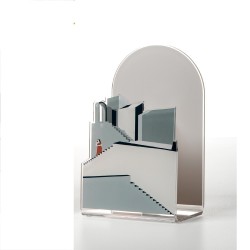 BLOOMING CITY - Vaso Santorini -  Grigio 15x26x12cm