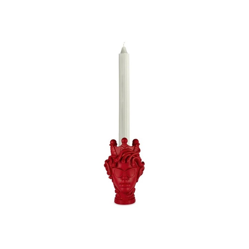 Portacandela - La Vipera Rosso 10x12cm