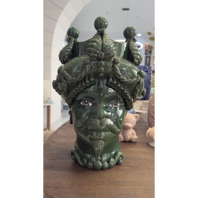 Testa Di Moro KORE Verde Ramina Monocromo Uomo 45cm Testa Di Moro KORE Verde Ramina Monocromo Uomo 45cm
