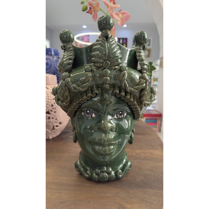 Testa Di Moro KORE Verde Ramina Monocromo Donna 45cm Testa Di Moro KORE Verde Ramina Monocromo Donna 45cm