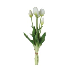 Fascio 5 Tulipani Bianchi H39cm