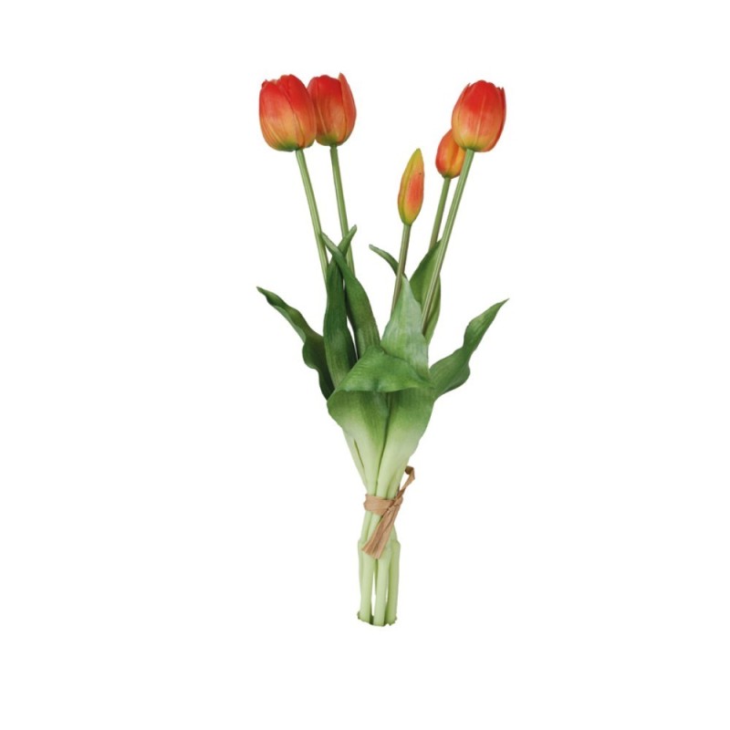 Fascio 5 Tulipani Arancio H39cm