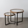 Set 2 Tavolini Metallo & Naturale 65x61cm