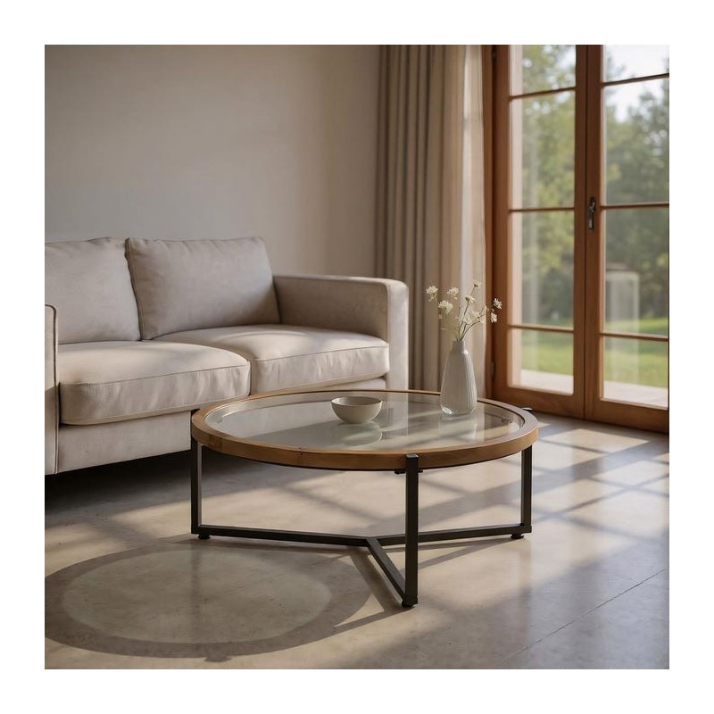 Tavolino Caffè Natural Nero 100x40cm Tavolino Caffè Natural Nero 100x40cm