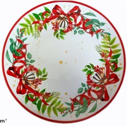 Piatto da Portata Xmas Carol 30cm in Porcellana - Arredo Elegante