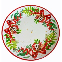 Piatto da Portata Xmas Carol 30cm in Porcellana - Arredo Elegante