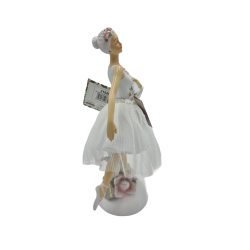 Ballerina Rosa con Fiori Argento - Decorazioni Uniche per Casa