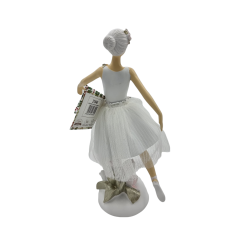 Ballerina Rosa con Fiori Argento - Decorazioni Uniche per Casa