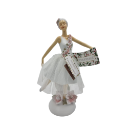 Ballerina Rosa con Fiori Argento - Decorazioni Uniche per Casa