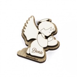 Magnete Angelo in Legno Tortora - Bomboniere Personalizzate