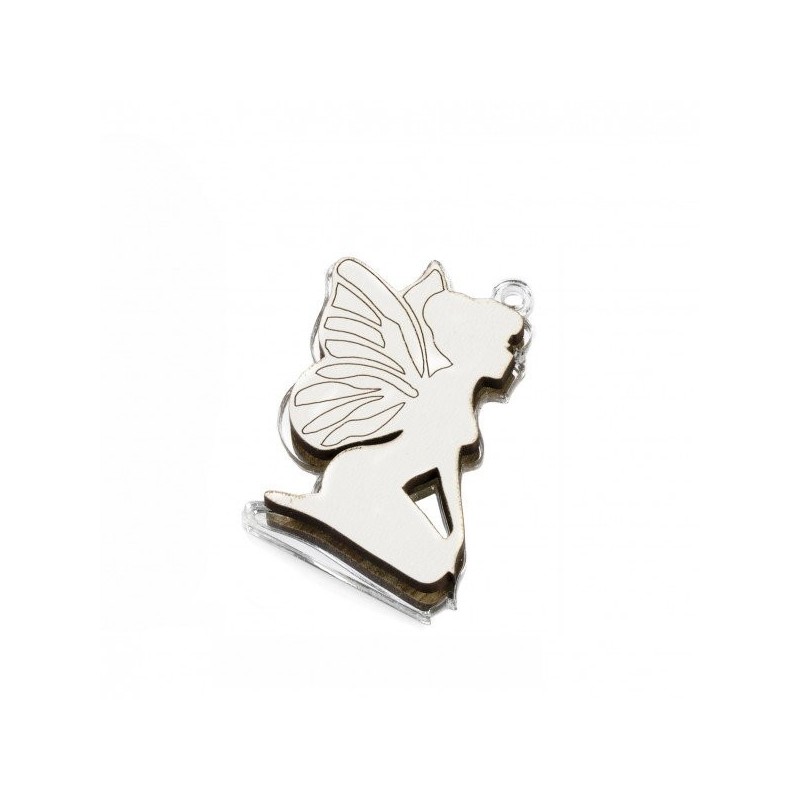 Pendente con fatina in specchio argento
