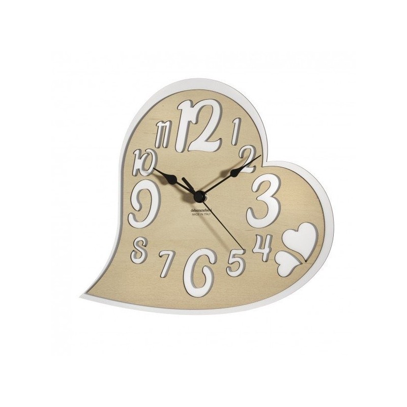 Orologio cuore in legno tortora: eleganza per la tua casa Orologio cuore in legno tortora: eleganza per la tua casa