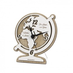 Orologio Mappamondo in Legno Tortora - Decorazioni Uniche
