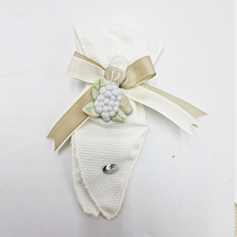 Striscia Piquet con Applique Ceramica: Bomboniere Uniche Striscia Piquet con Applique Ceramica: Bomboniere Uniche