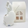 Statua Sposini Ceramica con Cuore e Led - Bomboniere Uniche Statua Sposini Ceramica con Cuore e Led - Bomboniere Uniche