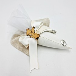 Cono in Piquet Beige: Bomboniere Eleganti e Personalizzate