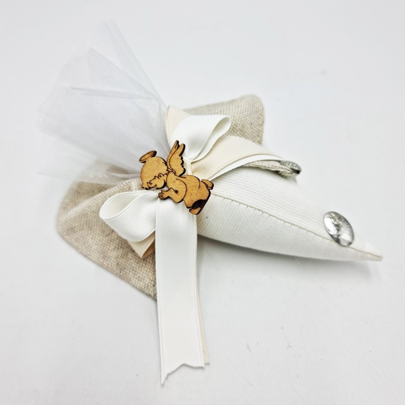 Cono in Piquet Beige: Bomboniere Eleganti e Personalizzate Cono in Piquet Beige: Bomboniere Eleganti e Personalizzate