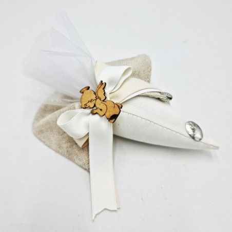 Cono in Piquet Beige: Bomboniere Eleganti e Personalizzate