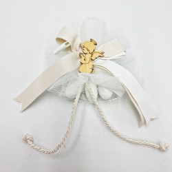 Coccarda in Tulle Panna: Eleganza per le tue Bomboniere